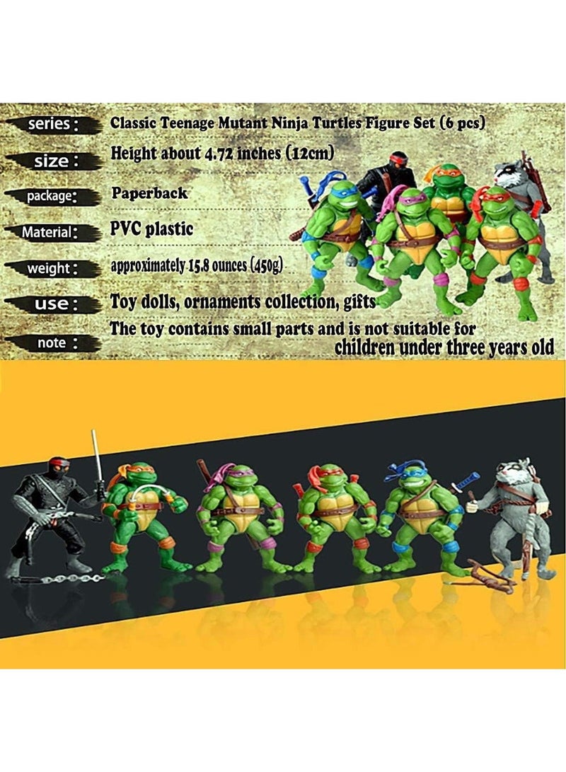 Ninja Turtles 6 PCS Set TMNT Action Figures - Image 2